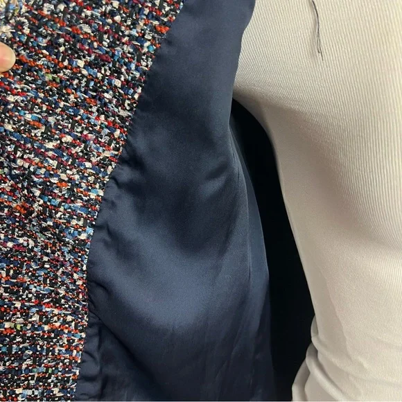 Zara Woman Tweed Blazer Jacket Small Multicolor Parisian Chic Tassel Fringe Pom - Picture 7 of 15